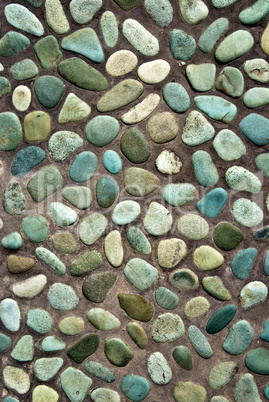 colored pebbles path