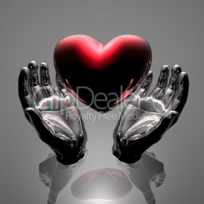 red heart in hands