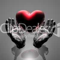 red heart in hands