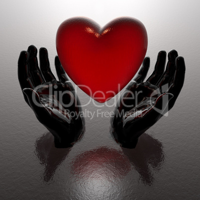 red heart in hands