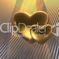 golden love hearts