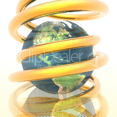 colorful abstract 3d spiral computer render