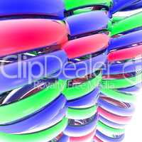 colorful abstract 3d spiral computer render