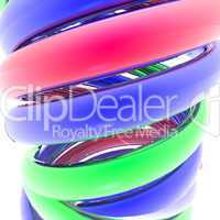 colorful abstract 3d spiral computer render