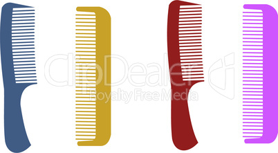 Different hairbrushes are isolated on white background