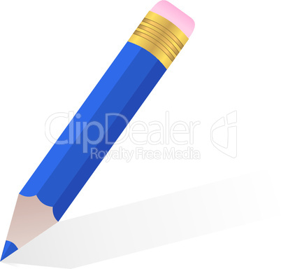 Illustration single blue pencil