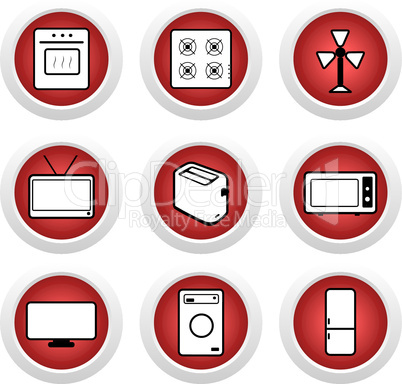 Red buttons with icon 9