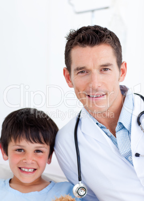 Portrait of a little boy and his doctor