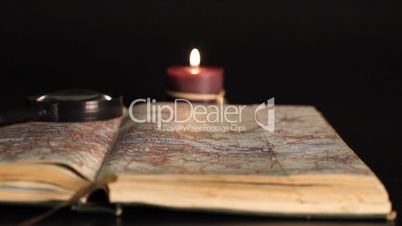 England map and candle.