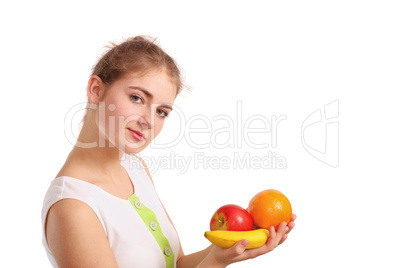 girl with fruits