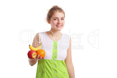 girl with fruits