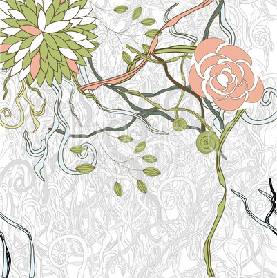 exotic flowers on gray background