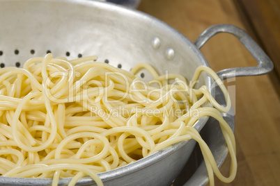 Spaghetti und Sieb