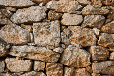 Closeup view of the old stone wall