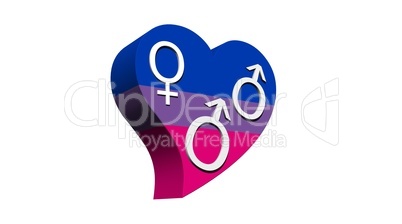 Bisexual man in flag color heart