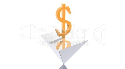 Powerful dollar on reversed pyramid