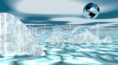 Earth on iceberg