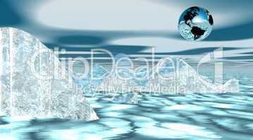 Earth on iceberg
