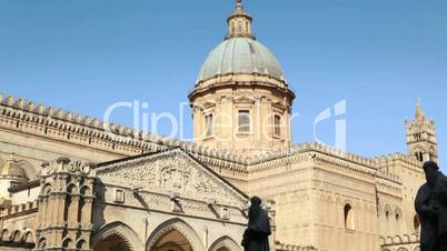 sequence of italian cathedral, palermo, sicily, italy