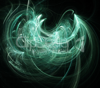 Abstract background - green curves