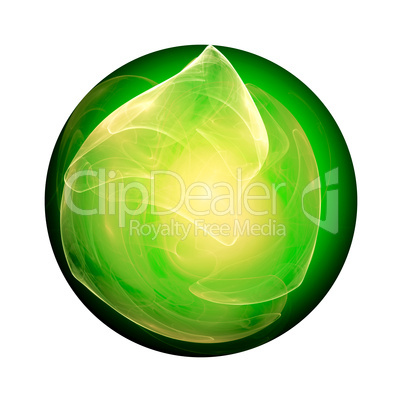 Abstract green ball isolated