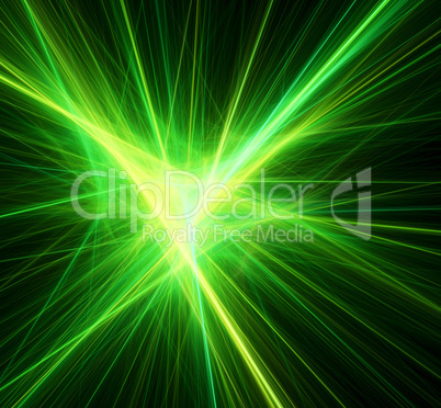 Bright green beams