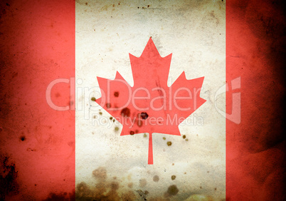 Burned flag of Canada