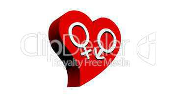 Heterosexual couple in red heart