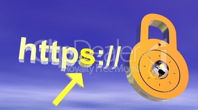 Internet secure address with padlock