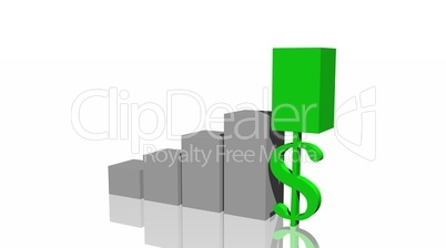 Green progress bar upon a dollar