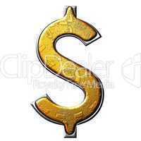 3D currency dollar sign