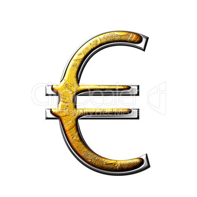3D currency euro sign