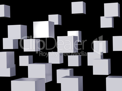 Falling cubes of white colour