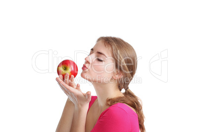 girl with apple