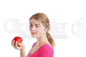 girl with apple