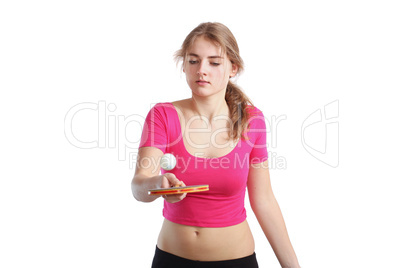 girl with ping pong racket