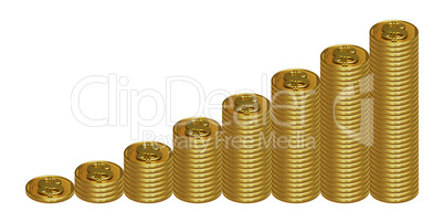 Growing stacks of coins