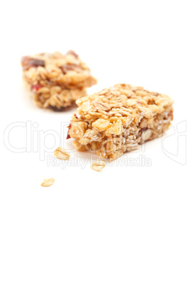 Broken Granola Bar Isolated on White