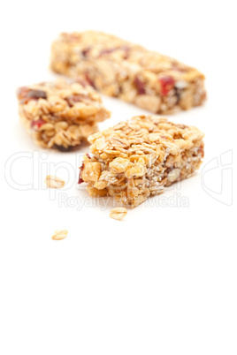 Broken Granola Bar Isolated on White