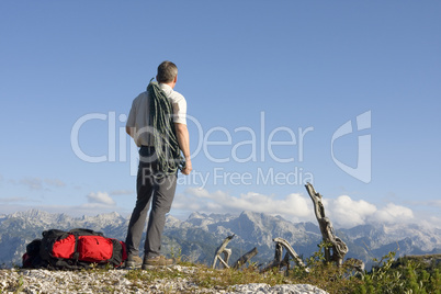 Bergsteiger auf Berggipfel