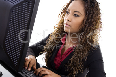 Young Businesswoman Typing