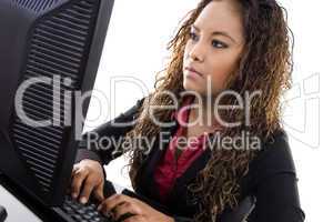 Young Businesswoman Typing