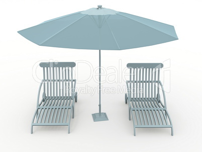 Bench and umbrella