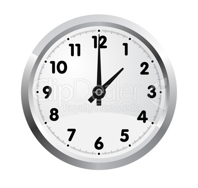 realistic office clock isolated on white background