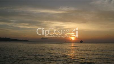 Time lapse of sunset on Boracay island, Philippines