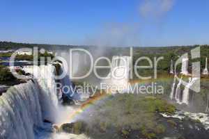 Iguazu waterfalls with rainbow