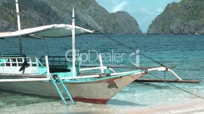 Traditional Philippines boat at tropical island