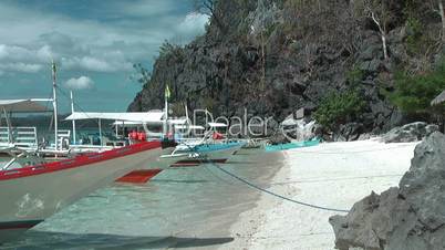 Traditional Philippines boats at tropical island