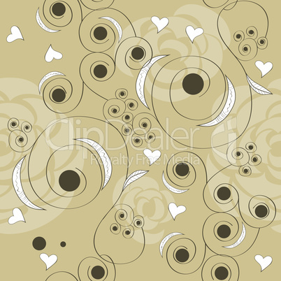 Floral seamless pattern with circle