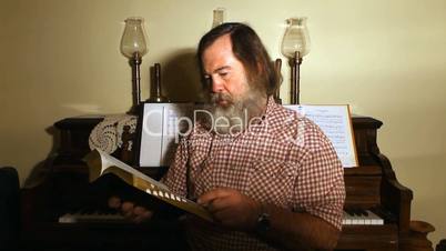 Man reading scriptures